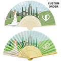 Quality Assurance MOQ 200 Pieces Eco-Friendly Custom Painted Music Hand Fans Bulk for Weddings Custom Church Use for Sale