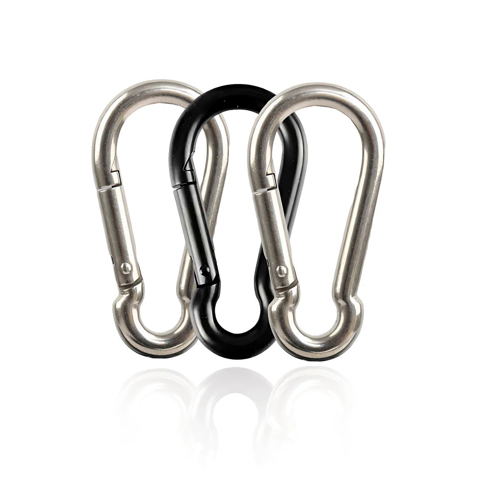 Factory Direct High Quality Metal  Zinc Spring Silver Climbing Carabiner Clips Plated Galvanized Snap Hook