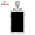 S925 Silver Inlaid Natural Ink Emerald Grade a Jadeite Ink Jade No Problem Brand Translucent Jade Pendant Simple Female Model 5