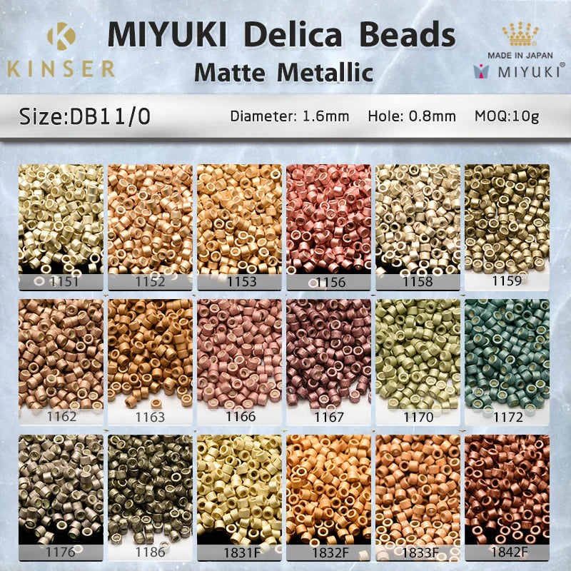 Miyuki Delica Beads 1.6 mm [18 Color Matte Metallic 3 ]10g Pack