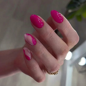 Wholesale Press on Vendor Custom Press Nail Packaging Box Fake Nails Almond Round Rose Press on Nails