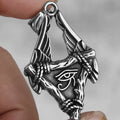 MECYLIFE Feather Necklace Vintage Stainless Steel Jewelry Mens Hiphop Horus Eye Pendant Egyptian Necklace