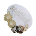 Creative White Ink Printing Gold Mirror Acrylic Wedding Menu Cards and White Acrylic Birthday Menu Cards for Party Event MegaBDM