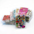 HFOUR Mixed Shape 3D Flatback Glass Rhinestones 23 Colors 60 Bags/Box with Lace Claw Sew-On Loose Rhinestones for Garment/DIY