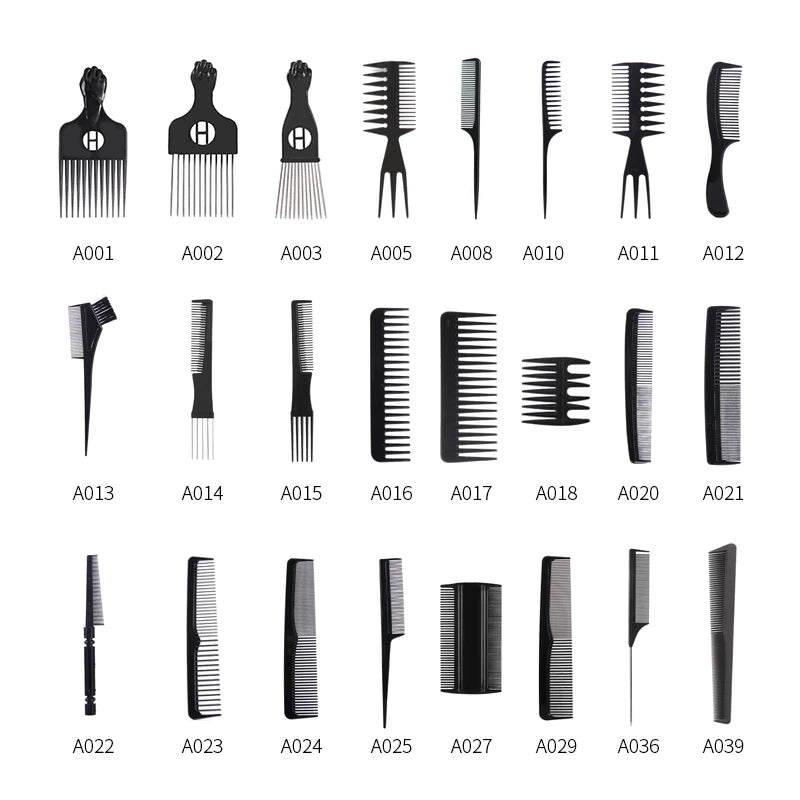 Custom Parting Straighten Lice Plastic Barber Cut Hair Straightener Combs for Black Women Rat Tail Professional Salon With Logo