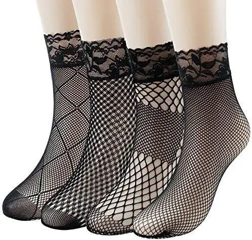 Wholesale Black Sexy Lace Fishnet Socks Ladies Mesh Fish Net Ankle Socks for Women