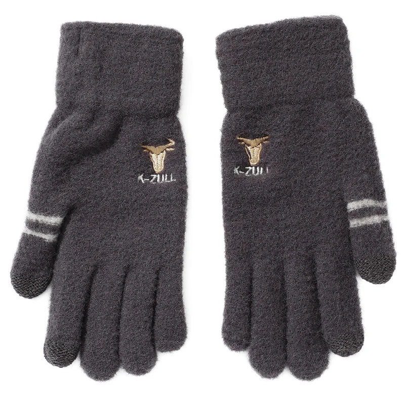Custom Sport Winter Thermal Mens Bicycle Cycling Driving Knitted Gloves