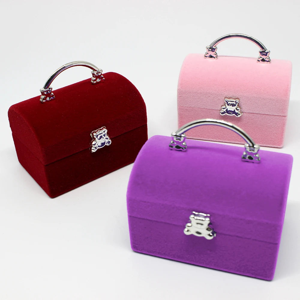 Hot Sale Flannelette  Gift Jewelry Box Rectangle Shape  Necklace Earrings  Ring  Packing Box