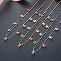925 Sterling Silver Rainbow Zirconia Necklace | Adjustable Length Sparkling Pendant Chain | Hypoallergenic Women's Jewelry Gift