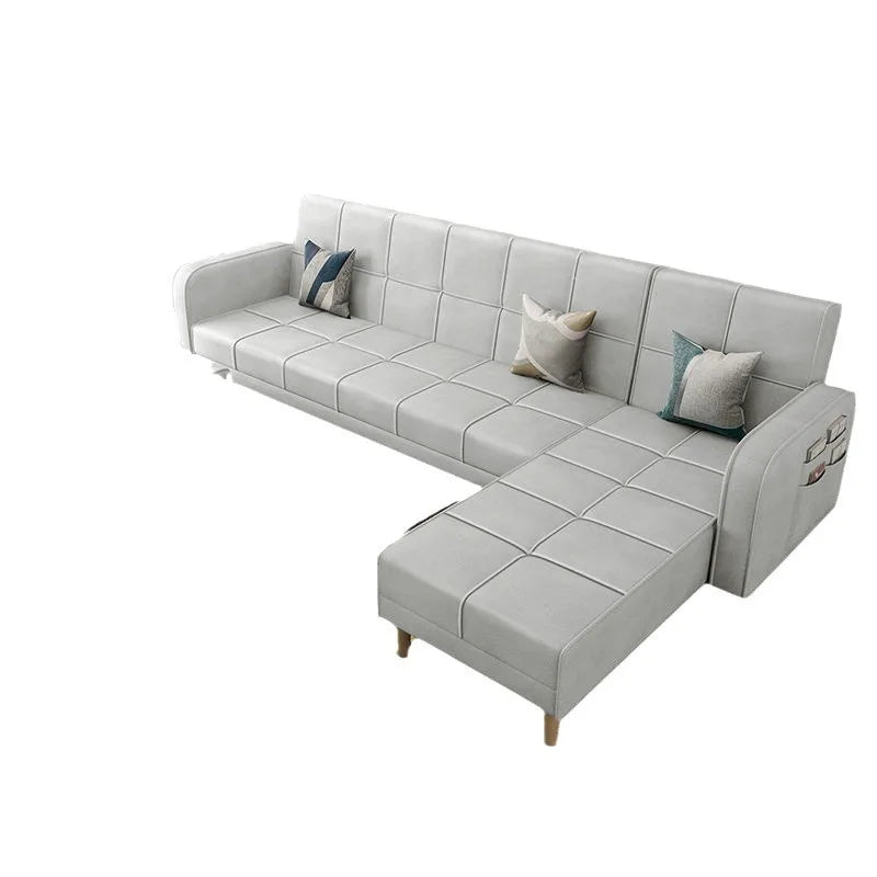 Fabric Sofa Bed Dual-purpose Foldable Living Room Rental Room Technology Fabric Sofa Modern Minimalist Small Unit Nordic Style