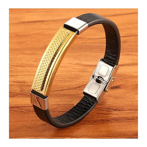 OEM/ODM YUNSE New Style Handmade Braided Genuine Leather Bracelet Jewelry Leather Bracelet for Men Stainless Steel Clasp