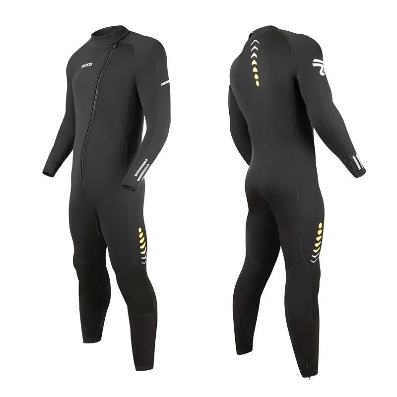 3Mm Men Women Front Zip Long Sleeve Neoprene Diving Wet Suit Spear Fishing Freediving Triathlon Thermal  Wetsuit