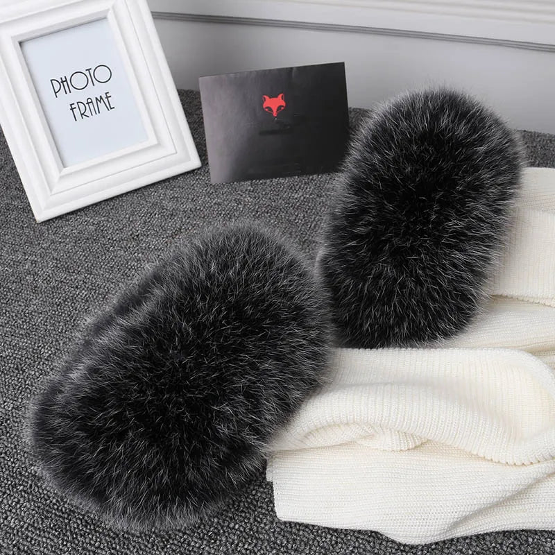 MWFur Fashion Luxury Real Fox Fur Cuffs for Garment Detachable Fashion Accessories Customized Natural Fox Fur Sleeves for Women