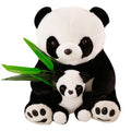 Seating Panda Plush Toy Holding a Bamboo Mother and Son Panda Souvenir Doll Sleeping Pillow for Children's Birthday Gift