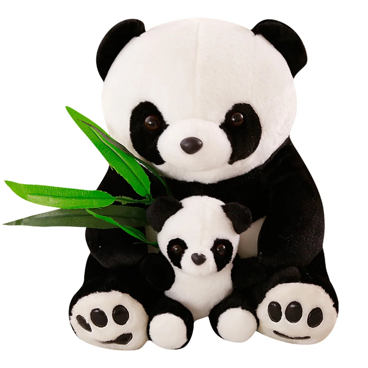 Seating Panda Plush Toy Holding a Bamboo Mother and Son Panda Souvenir Doll Sleeping Pillow for Children's Birthday Gift