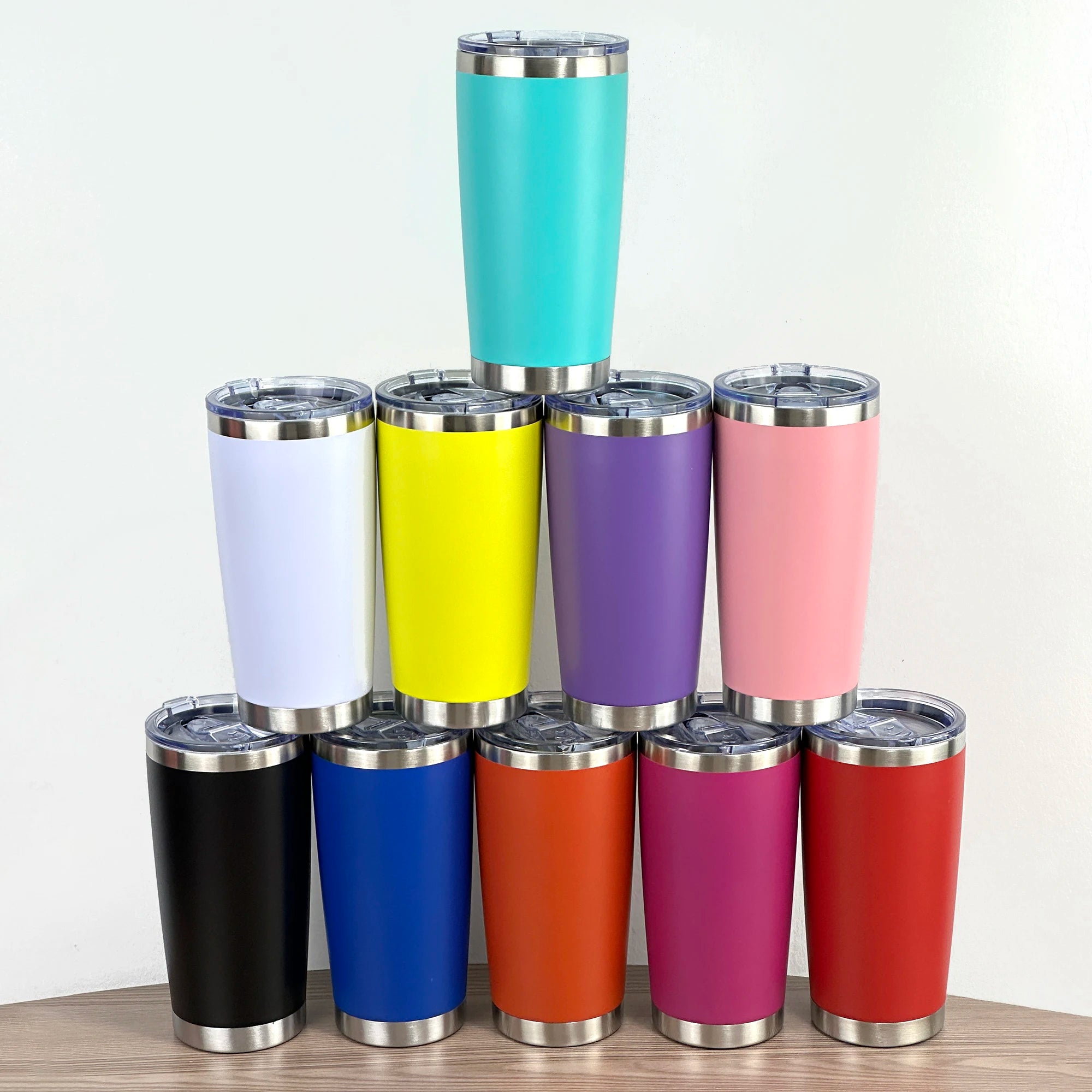 Custom Logo 20oz Drinkware Drinking Vacuum Stainless Steel Water Bottle with Slider Lid Powder Coated Laser Engraved Tumbler Mug