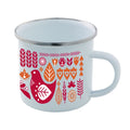 12oz Sublimation Custom Logo Color Outdoor Camping Metal Enamel Coffee Mug Cups With Handle