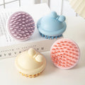 Cute Dual-Handed Silicone Shampoo Brush with Plastic Handle Fashion Style for Wet Dry Scalp Cleaning Home Use Common Comb Tool