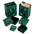 Luxury Green Red Butterfly Necklace Ring Set Packaging Supplier Custom Logo Printed Velvet Paper Jewelry Box