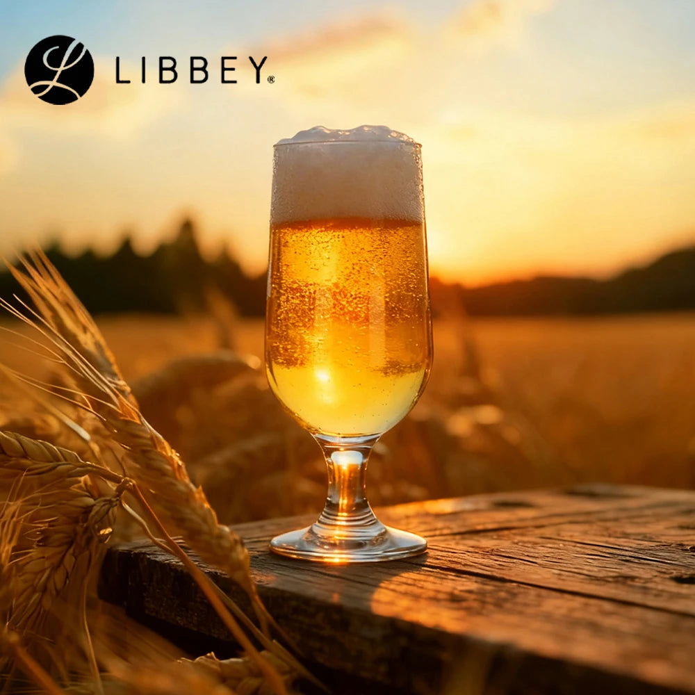 Libbey EMBASSY Classic 10oz 12oz 14oz Glass Beer Goblet Hotel Use Machine-Pressed Business Gifts with Custom Logo Printed