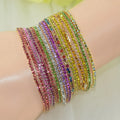 Zircon Claw Chain Bangle Jewelry Colorful Rhinestone Stretch Tennis Bracelet for Women