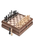 Wood Chess Board Wooden Chess Set Board Game for Adults and Kids with Extra Pieces