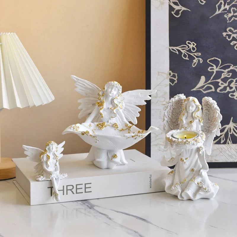 Wholesale Resin Crafts Beautiful Woman Sculpture Princess Sculpture Resin Crafts Tabletop  Home Garden fairy Decoration