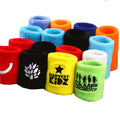 Custom Logo Embroidered Terry Towel Wrist Sweatbands Fitness Elastic Cotton Sports Band Protection Function Deportiva Wristband