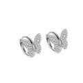 Butterfly Earrings 925 Sterling Silver Tiny Small CZ Zircon Diamond Hoops Huggie Earrings for Women Fine Jewelry Wholesale