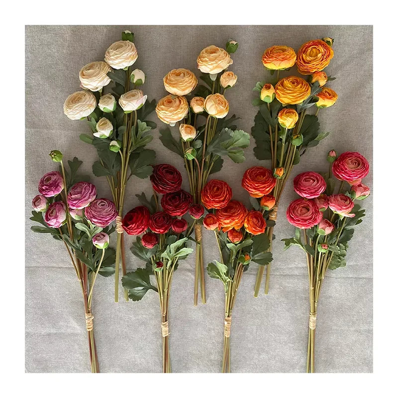 Wholesale 9-Head Thousand Layer Dew Lotus Artificial Flowers Bouquet for Christmas Graduation Mother's Day Occasions