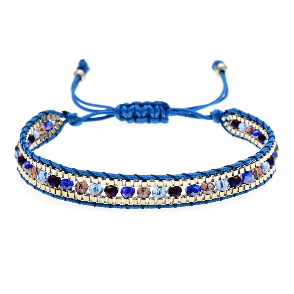 Multicolored  Crystal Japan Miyuki Glass Seed Beads Woven Bracelet Women Men Boho Handmade Korean Beaded Bracelet