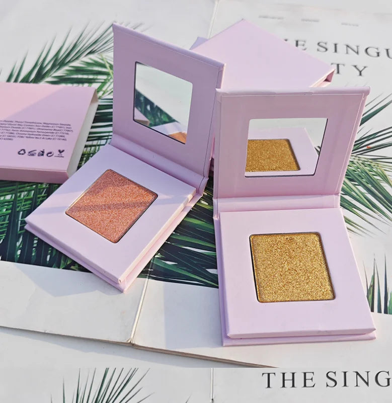 Wholesale Custom Logo Makeup Vegan Glitter Highlighter Private Label Highlighter Blush Makeup Glitter Highlight