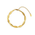 Chris April in Stock Fashion Jewelry PVD Gold Plated 316L Stainless Steel Twisting Herringbone Chain Bracelet