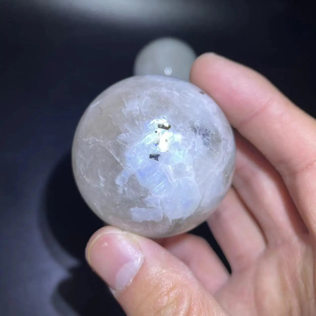 Hot Sale White Rainbow Moonstone Spheres Flashy Healing Crystal Ball for Gift Decoration