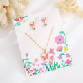 Children's Gold-Plated Heart Butterfly Pendant Girls' Wedding/Party/Engagement/Anniversary Jewelry Set for Gifts