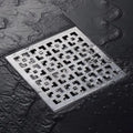 304 Stainless Steel Chrome Plated Modern Square Shower Floor Drain-Bathroom Tile Insert Drain Anti-Clog Slotted Grate Odor Trap