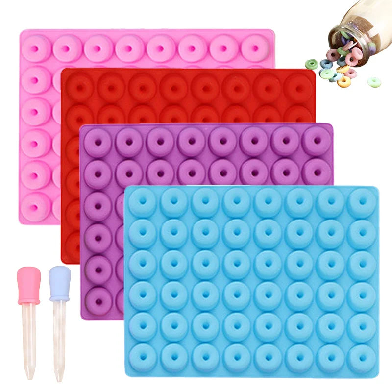 Hot Sale Oven Safe DIY Non-Stick Food Grade Silicone 48 Grids Small Doughnut Chocolate Mold  for Baking Kitchen Accessories