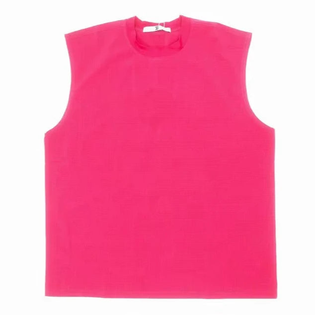 Mens Mesh 100% Polyester Fast Quick Dry Neon Breathable Pink Mesh tank Sleeveless Mens Fashion High Street Wear Tank Tops