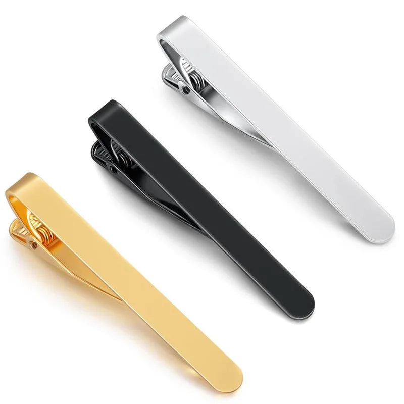 Logo Name Message Personalized DIY Engraved Gentleman Blank Brass Shirt Tie Bar Clip Men Engagement Wedding Party Gift Unisex