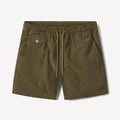 Men's Casual Solid Lightweight Swim Nylon Shorts Elastic Waistband Drawstring Quick Dry Breathable Knee Length