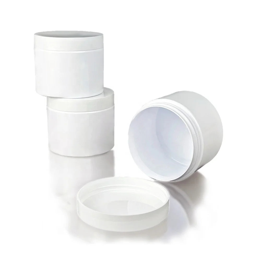 Customizable 200ml PET Plastic Cosmetic Packaging Jar White Cream Lids for Skin Care & Eye Cream 10 Lots Food Grade