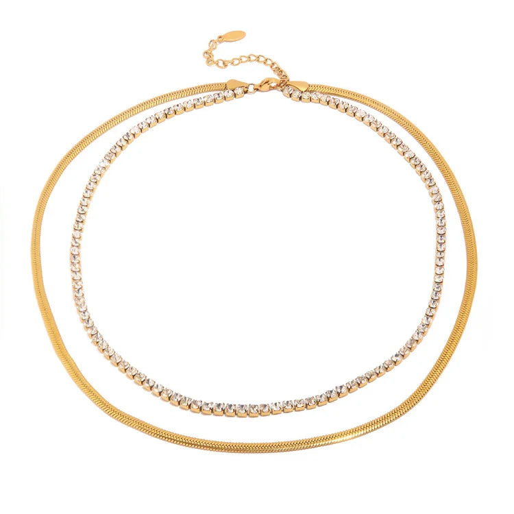 Wholesale Gold Plated Layer Chain Necklace Tennis Ball Chain Necklaces Women