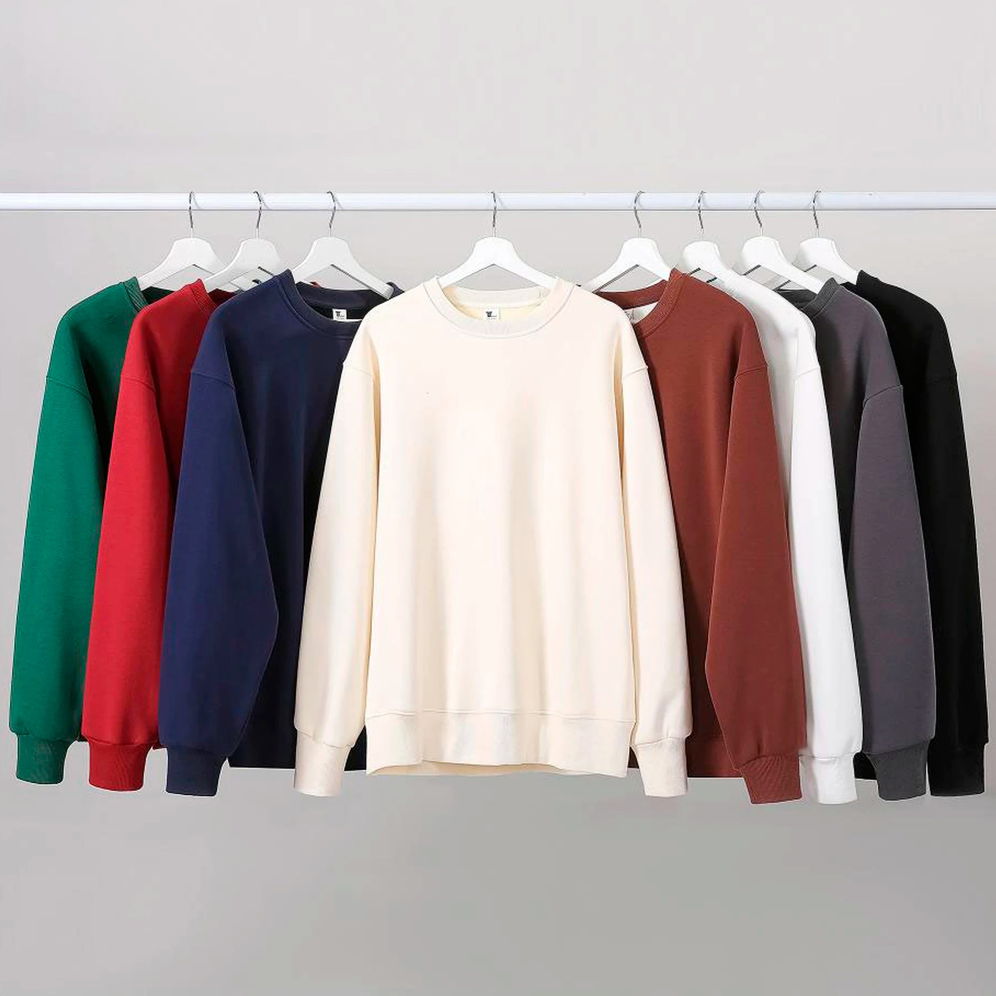 OEM Wholesale Crew Neck Pullover Blank Heavyweight 65%Cotton 35%Polyester Custom Logo Crewneck Oversized Men Sweatshirt
