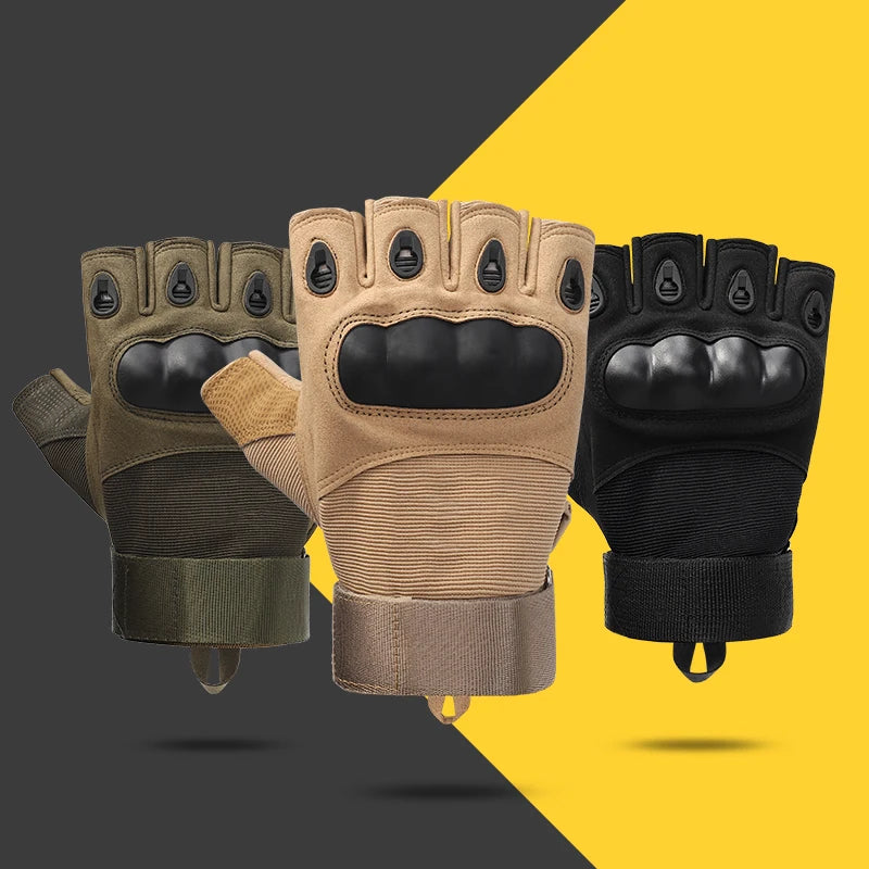 Wholesale Custom Logo Knuckle Half Finger Working Protective Shooting Safety Hand Tactical Gloves