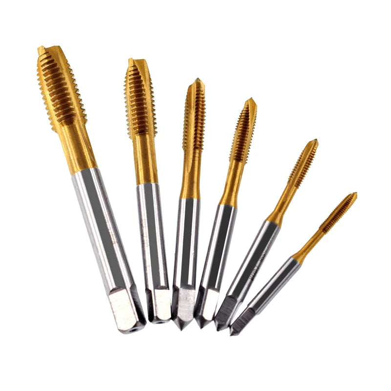 HSS M2 6542 TIN Coating Spiral Pointed Taps Threading Tool Thread Tap