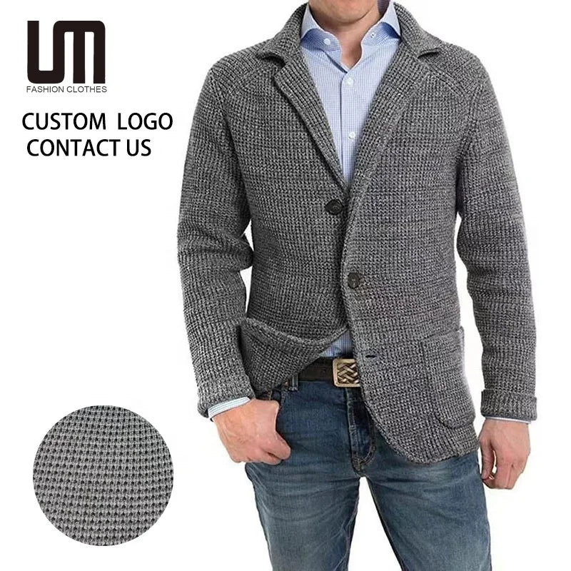 Liu Ming Wholesale Men Clothing Fall Winter Warm Slim Cardigan Casual Knitted Plus Size Sweater