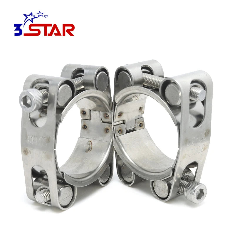 Stainless Steel 304 Heavy Duty Double Bolt M6 Hose Clamp
