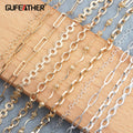 C38  50cm/lot Multi Style Copper Metal Chain 18K Gold Plated Diy Necklace Bracelet Chain Jewelry Making Accessories