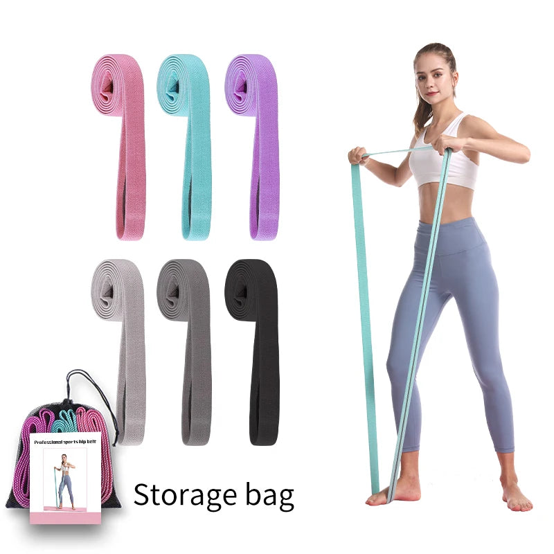 SHIWEI-1011-11#Knitted Gym Yoga Exercise Hip Long Resistance Band Hip Stretch Elastic Fitness Long Resistance Bands