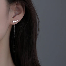 AA016401 New Star Earrings Female Fashion Design Long Earrings